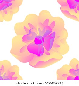 Yellow Magnolia. Vector illustration. Seamless background pattern. Floral botanical flower. Wild leaf wildflower isolated. Exotic tropical hawaiian jungle. Fabric wallpaper print texture.