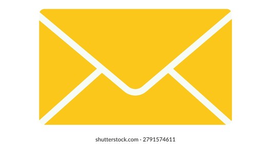 Yellow Mail Envelope Illustration Featuring Message Communication Email Postal Contact and Business Concept