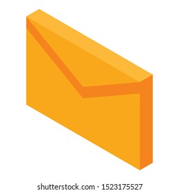 Yellow mail icon. Isometric of yellow mail vector icon for web design isolated on white background