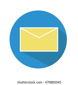 Yellow mail icon on white background