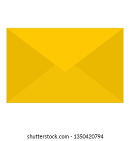 Yellow mail letter icon. Flat illustration of yellow mail letter vector icon for web design