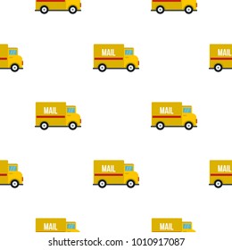 Yellow mail truck pattern seamless flat style for web vector illustration
