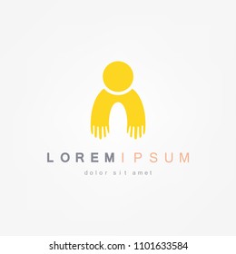 Yellow man. Hand. Vector Illustration