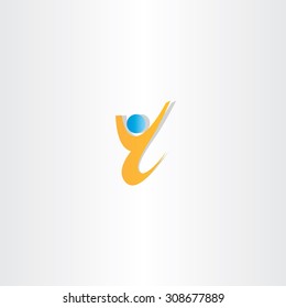 yellow man letter y winner icon logo 