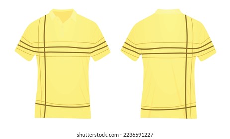 Yellow man t shirt line pattern. vector illustration