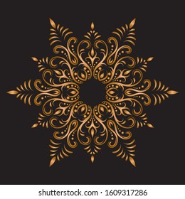 Yellow Mandala art for template. Flower Mandala. Vintage decorative elements. Oriental pattern. vector.