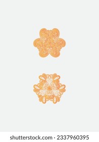 Yellow mandala illustrations on white background