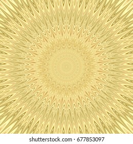 Yellow mandala sun explosion fractal background - circular symmetrical vector pattern design from curved stars