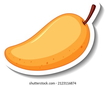 Yellow mango cartoon sticker  illustration