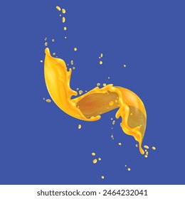 Fruta de mango amarillo con fondo de Vector de salpicadura