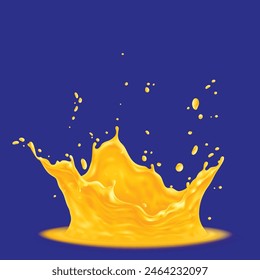 Yellow Mango Fruit with Splash Vector Background