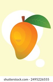 Yellow Mango with a green leaf