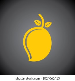 Yellow Mango icon on black background.