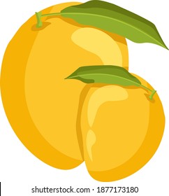 Mango amarillo, ilustración, vector sobre fondo blanco