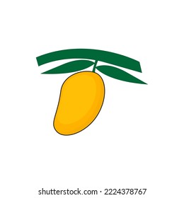 Yellow mango logo illustration vector