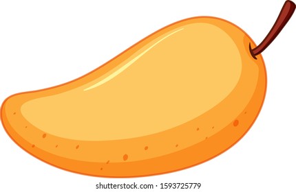Yellow mango on white background illustration