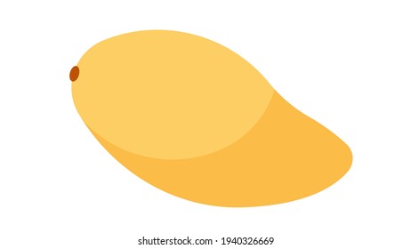 Gelbe Mango auf weißem Hintergrund. Vektorgrafik einer reifen, tropischen Frucht. Moderne Vektorgrafik.