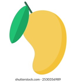 Mango amarillo. Mango maduro. Fruta. Ilustración vectorial. Sabor a mango