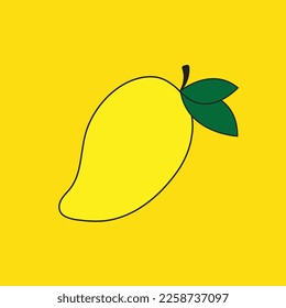 Gelbe Mango-Vektorgrafik. Mango-Symbol auf gelbem Hintergrund. Symbol. Logo-Design.