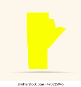 Yellow Manitoba Map Illustration