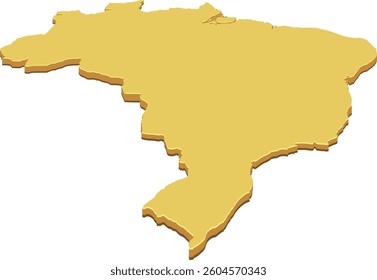 Yellow map of Brazil (cut out)