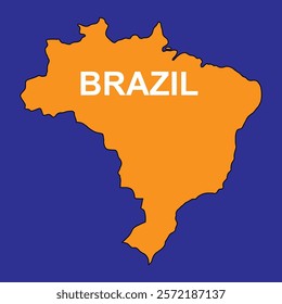 yellow map of brazil vector illustration
