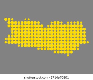 Mapa amarillo de Carintia en gris