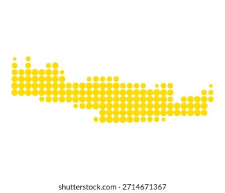 Mapa amarillo de Creta sobre blanco
