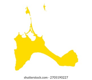 Mapa amarillo de Formentera en blanco