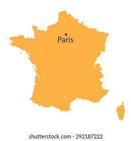 yellow map of France