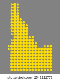 Gelbe Karte von Idaho auf Grau