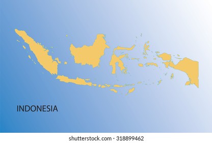 yellow map of Indonesia