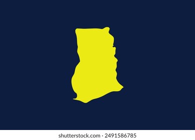 Yellow map isolated on dark blue background of the Country Ghana - vector illustration