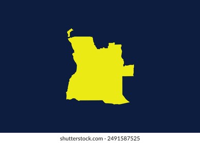 Yellow map isolated on dark blue background of the Country Angola - vector illustration