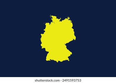 Yellow map isolated on dark blue background of the Country Germany - vector illustration