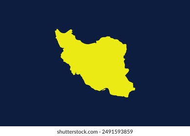 Gelbe Landkarte isoliert auf dunkelblauem Hintergrund des Countrys Iran - Vektorillustration