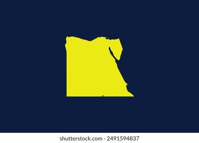 Yellow map isolated on dark blue background of the Country Egypt - vector illustration