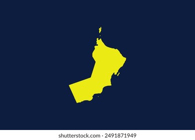 Yellow map isolated on dark blue background of the Country Oman - vector illustration