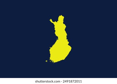 Yellow map isolated on dark blue background of the Country Finland - vector illustration
