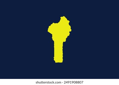 Yellow map isolated on dark blue background of the Country Benin - vector illustration