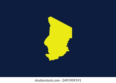 Yellow map isolated on dark blue background of the Country Chad - vector illustration