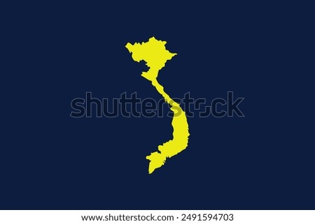 Yellow map isolated on dark blue background of the Country Vietnam - vector illustration