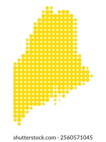 Yellow map of Maine on white