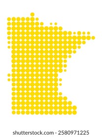 Yellow map of Minnesota on white