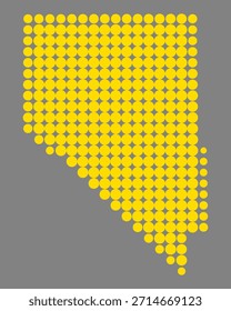 Gelbe Karte von Nevada auf Grau