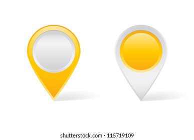 Yellow map pins