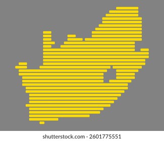 Yellow map of South Africa