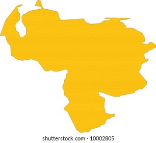 Yellow map of Venezuela