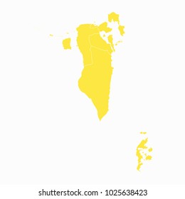 Yellow map-Bahrain map. Each city and border has separately for your infographics and earth template for website. Vector illustration eps 10.