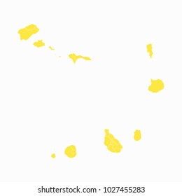 Yellow map-Cape Verde map. Each city and border has separately for your infographics and earth template for website. Vector illustration eps 10.